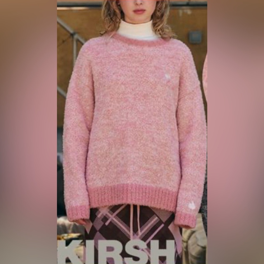 Kirsh Cherry texture loose fit knit sweater top pink size 1 BNWT